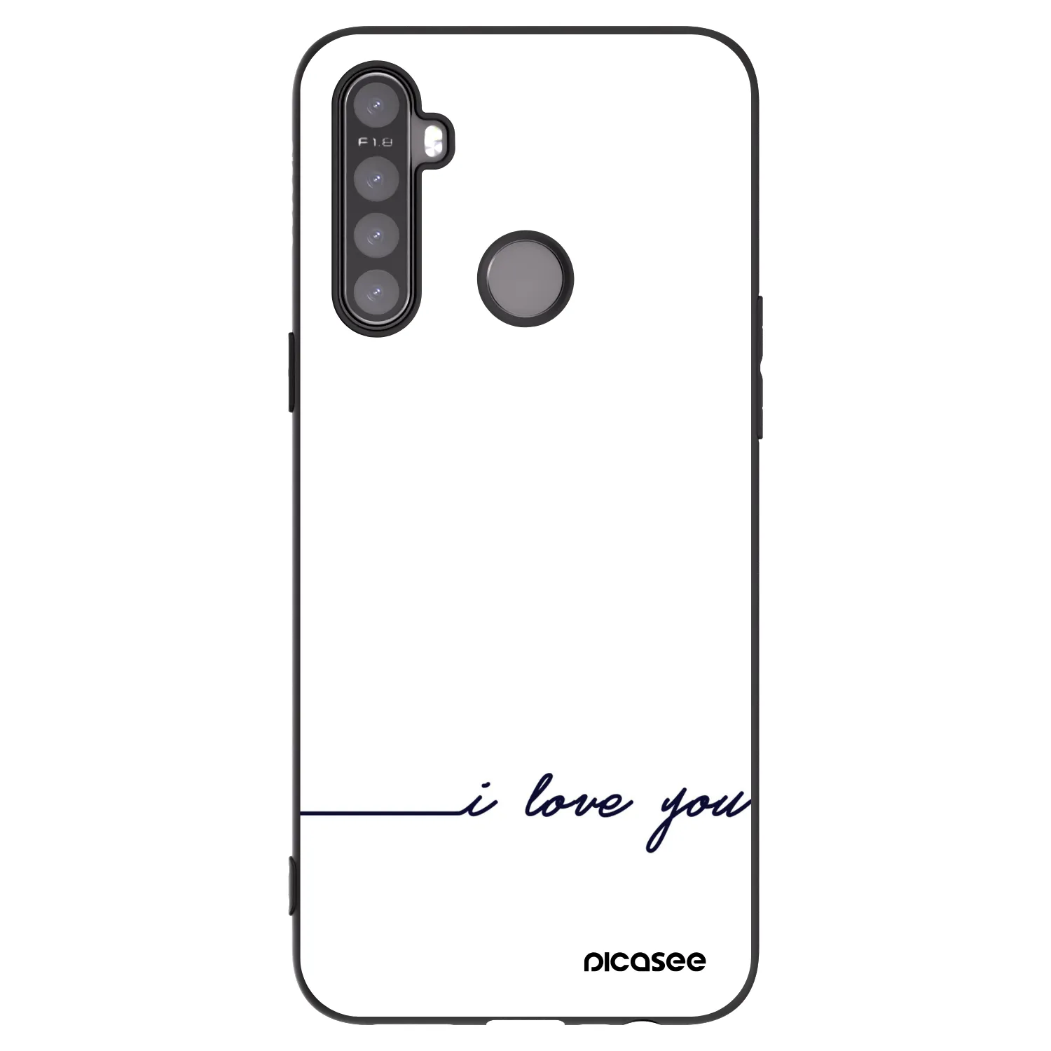 Picasee husă neagră din silicon pentru Realme 6i - I love you