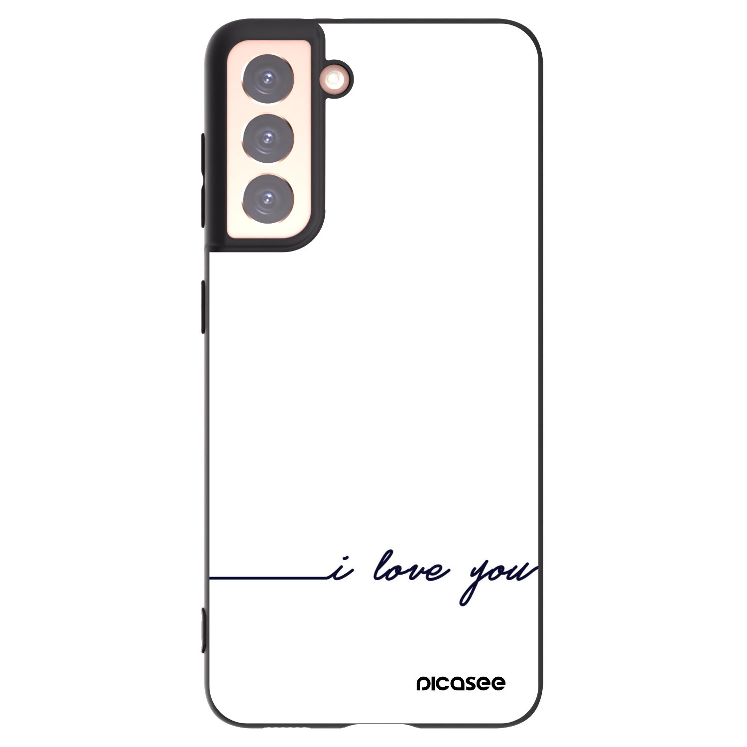 Picasee husă neagră din silicon pentru Samsung Galaxy S21 5G G991B - I love you