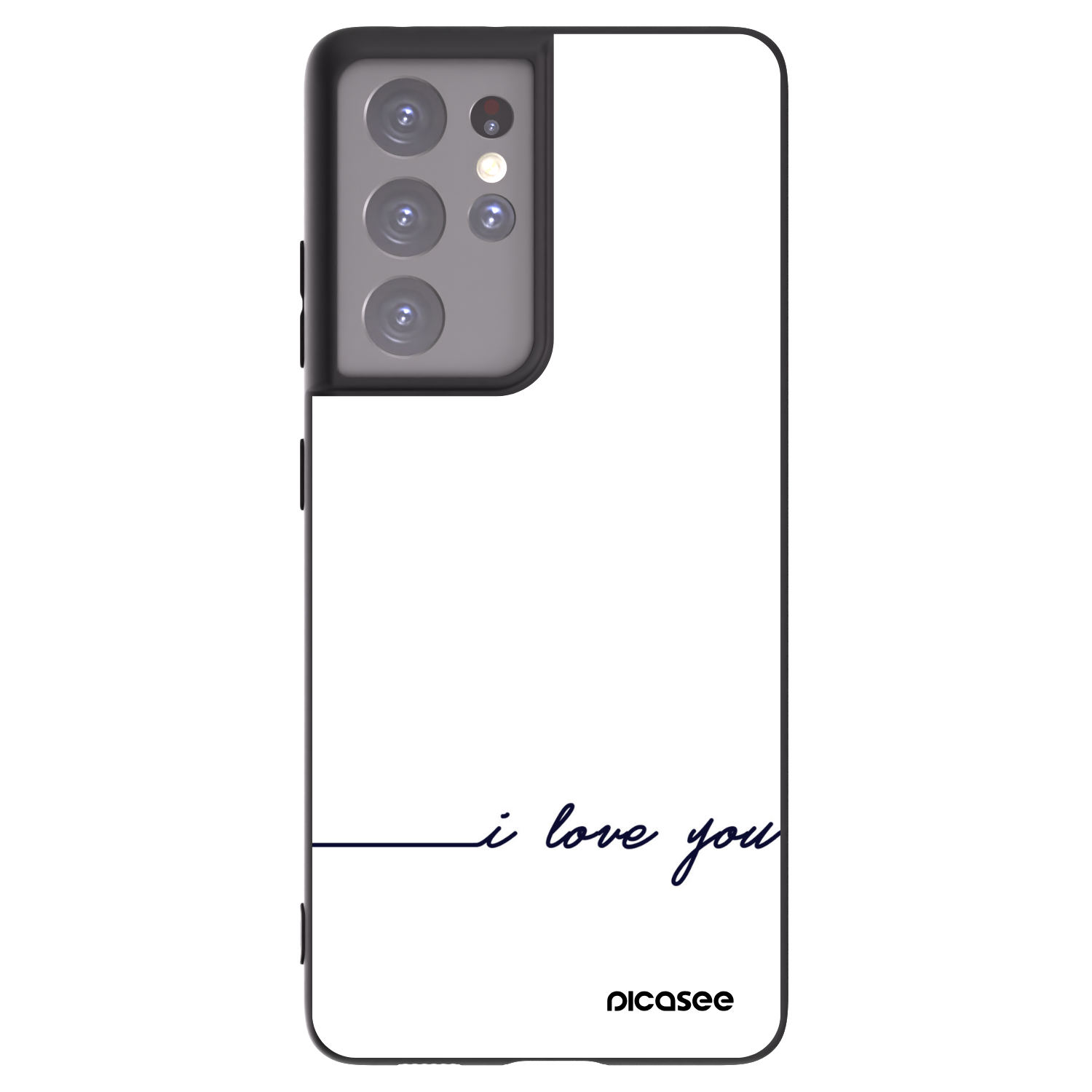 Picasee husă neagră din silicon pentru Samsung Galaxy S21 Ultra 5G G998B - I love you