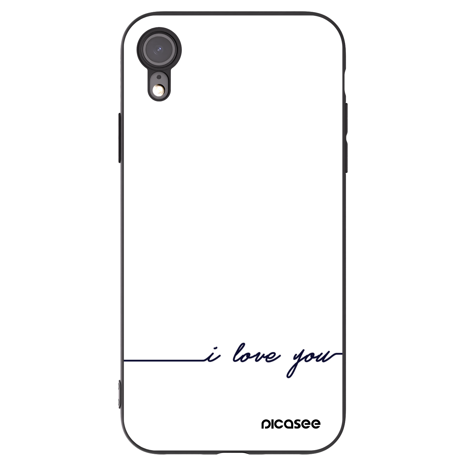 Picasee husă neagră din silicon pentru Apple iPhone XR - I love you