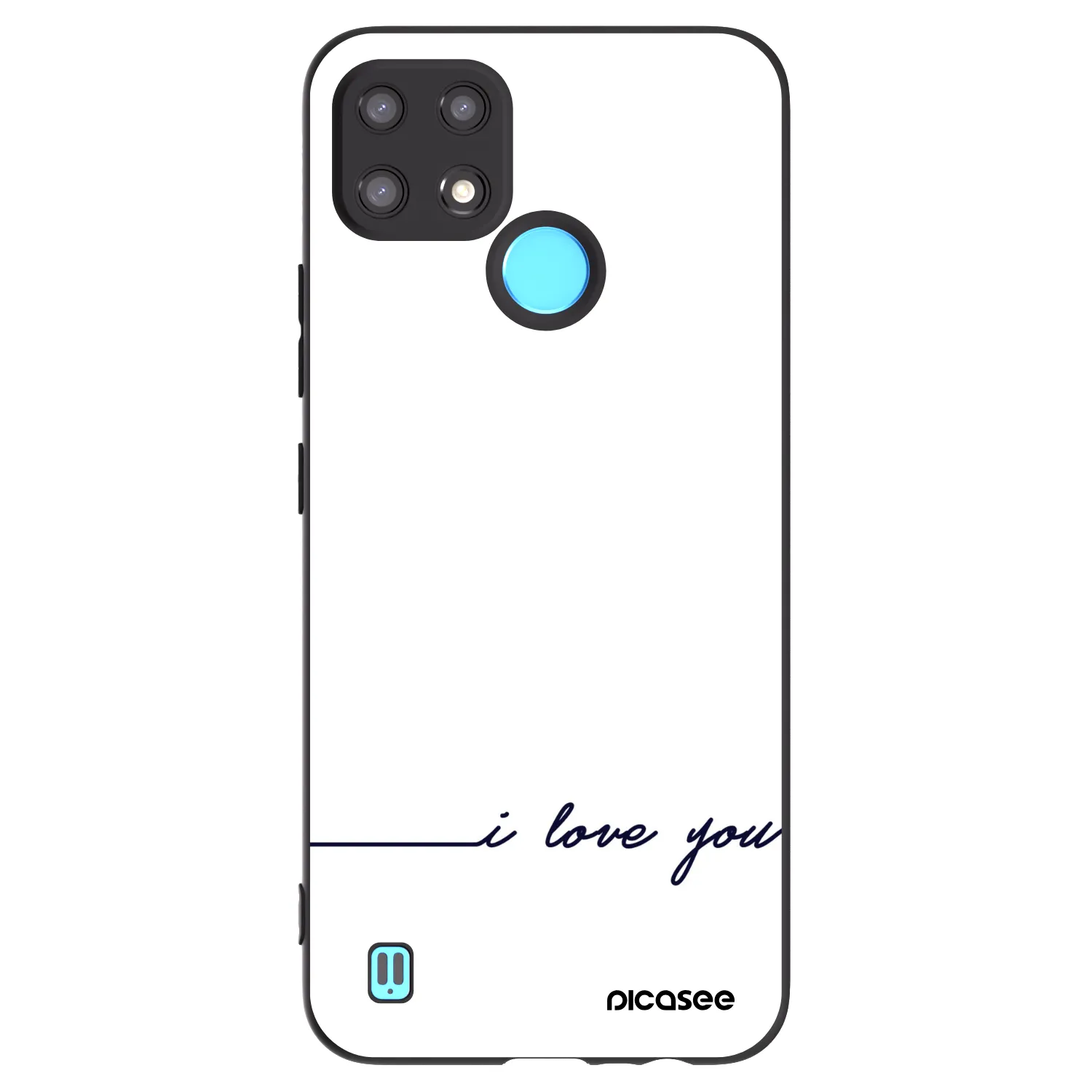 Picasee husă neagră din silicon pentru Realme C21 - I love you