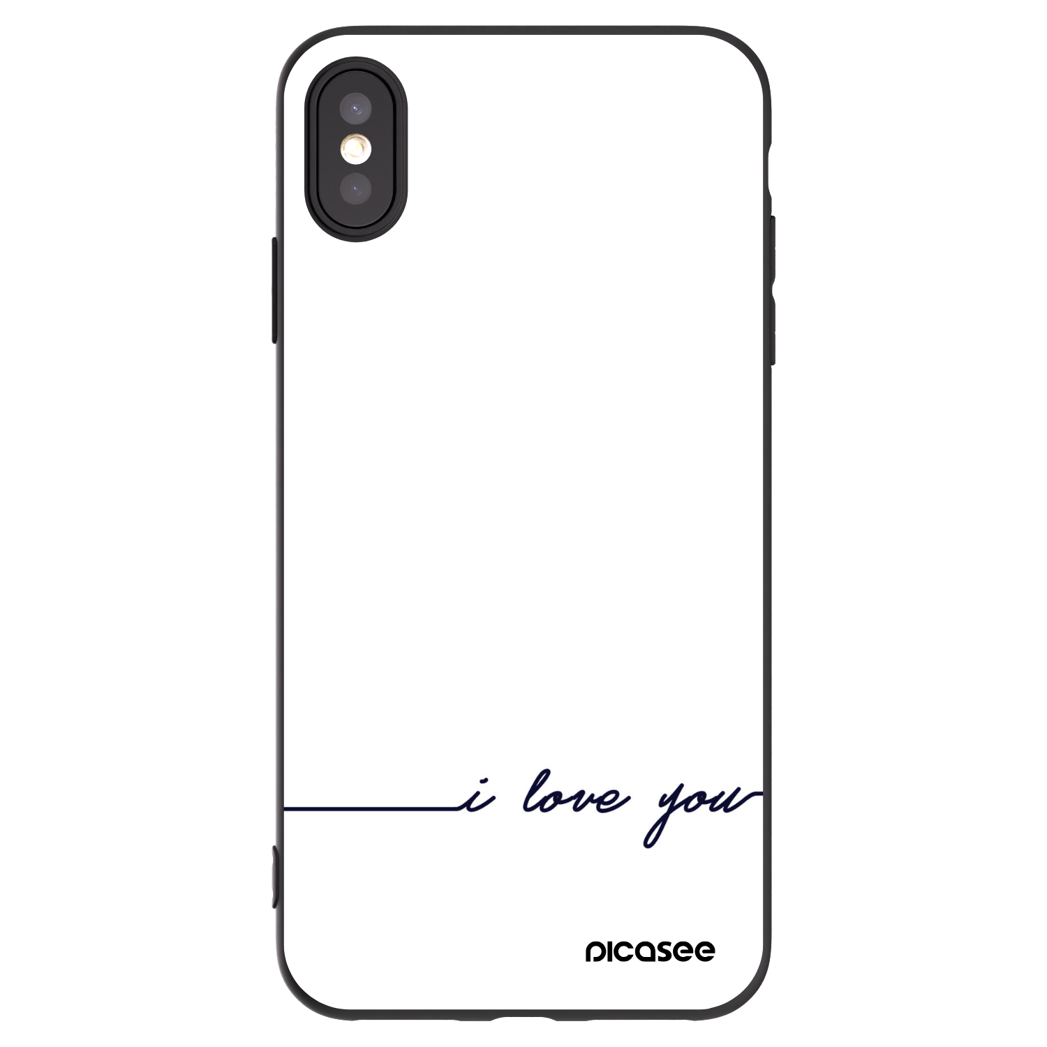 Picasee husă neagră din silicon pentru Apple iPhone XS Max - I love you