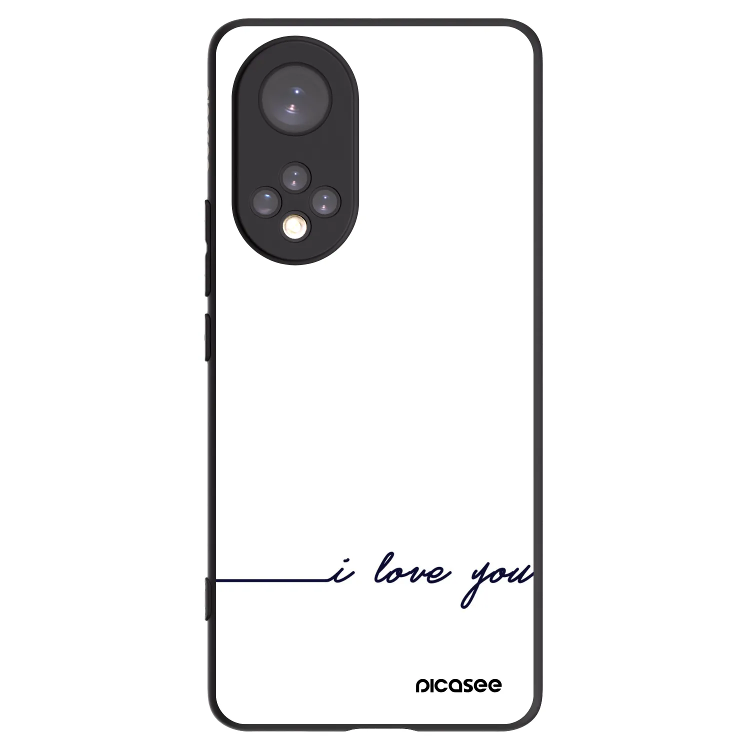 Picasee husă neagră din silicon pentru Honor 50 5G - I love you