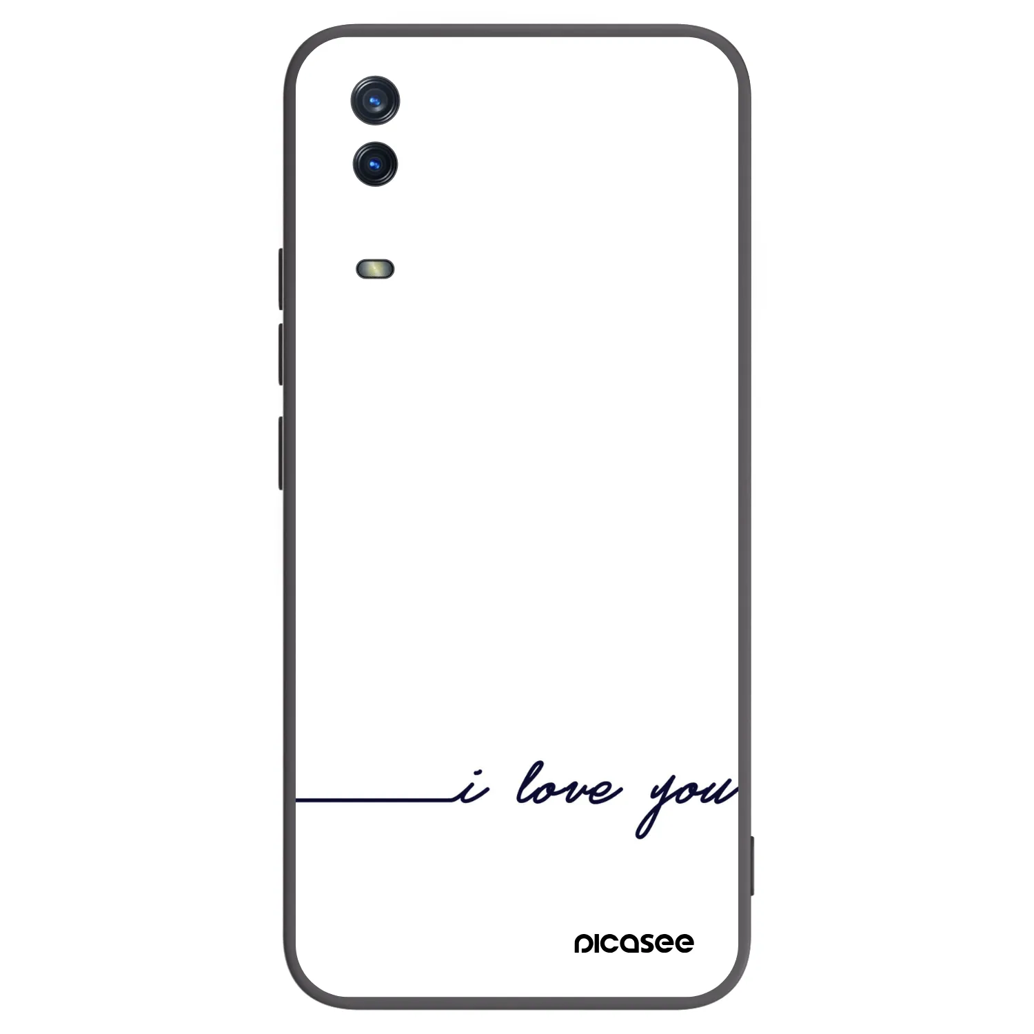Picasee husă neagră din silicon pentru Vivo Y11s - I love you
