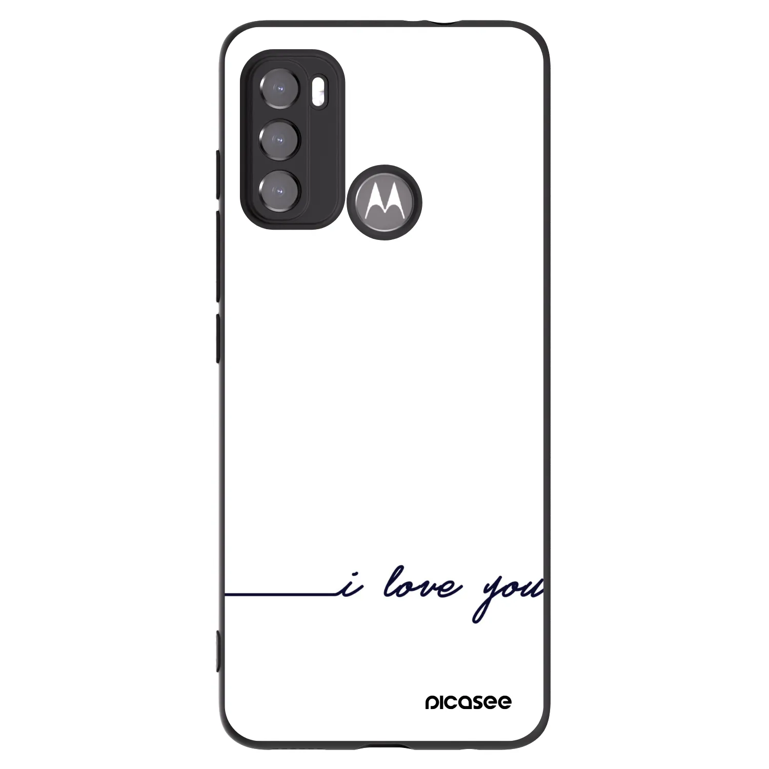 Picasee husă neagră din silicon pentru Motorola Moto G60 - I love you