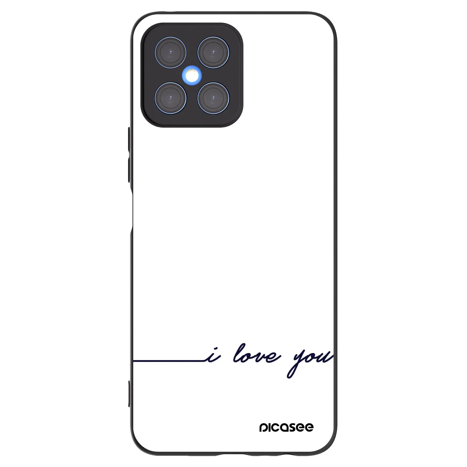 Picasee husă neagră din silicon pentru Honor X8 4G - I love you