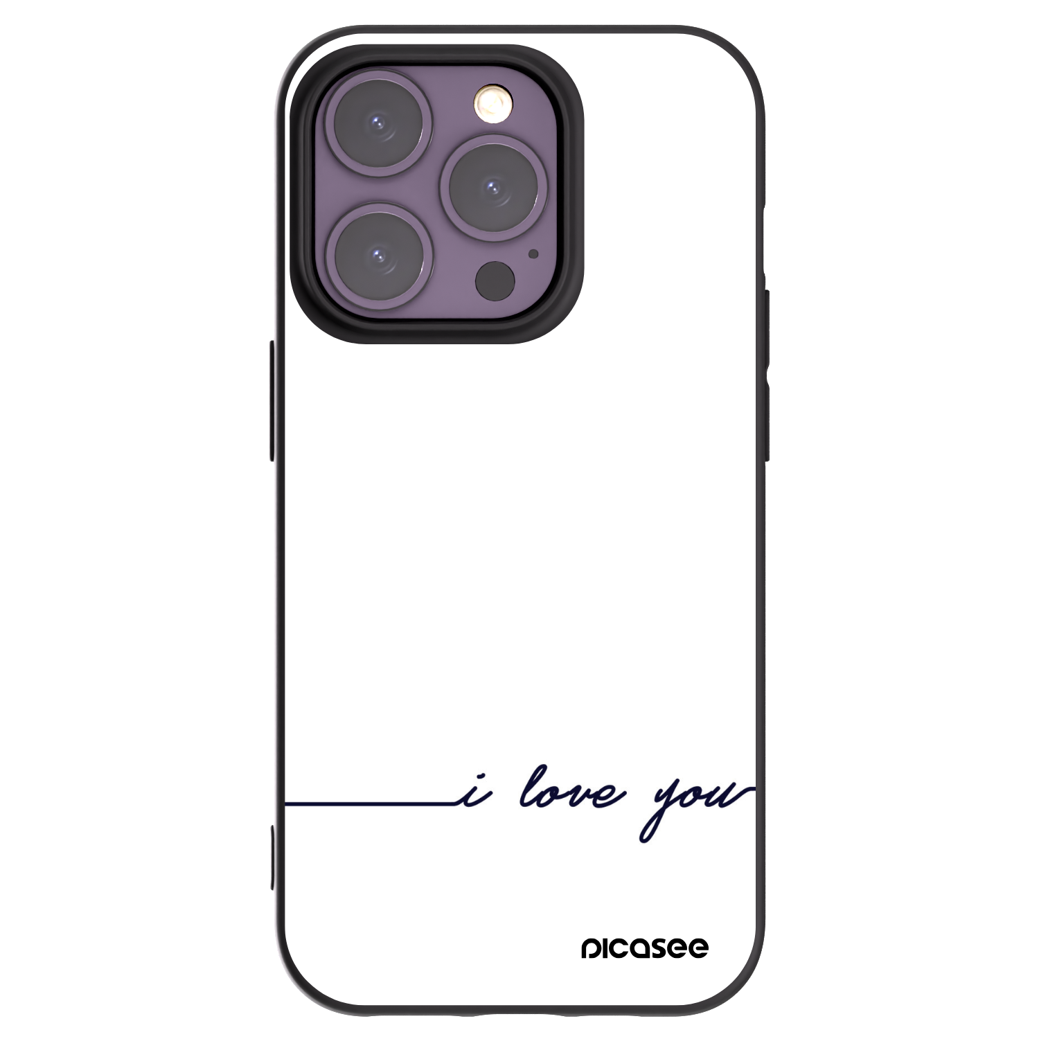 Picasee husă neagră din silicon pentru Apple iPhone 14 Pro - I love you