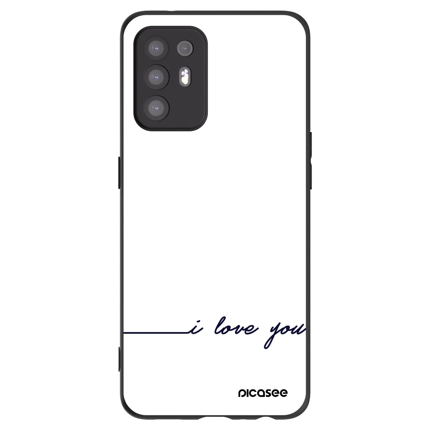Picasee husă neagră din silicon pentru OPPO A94 5G - I love you