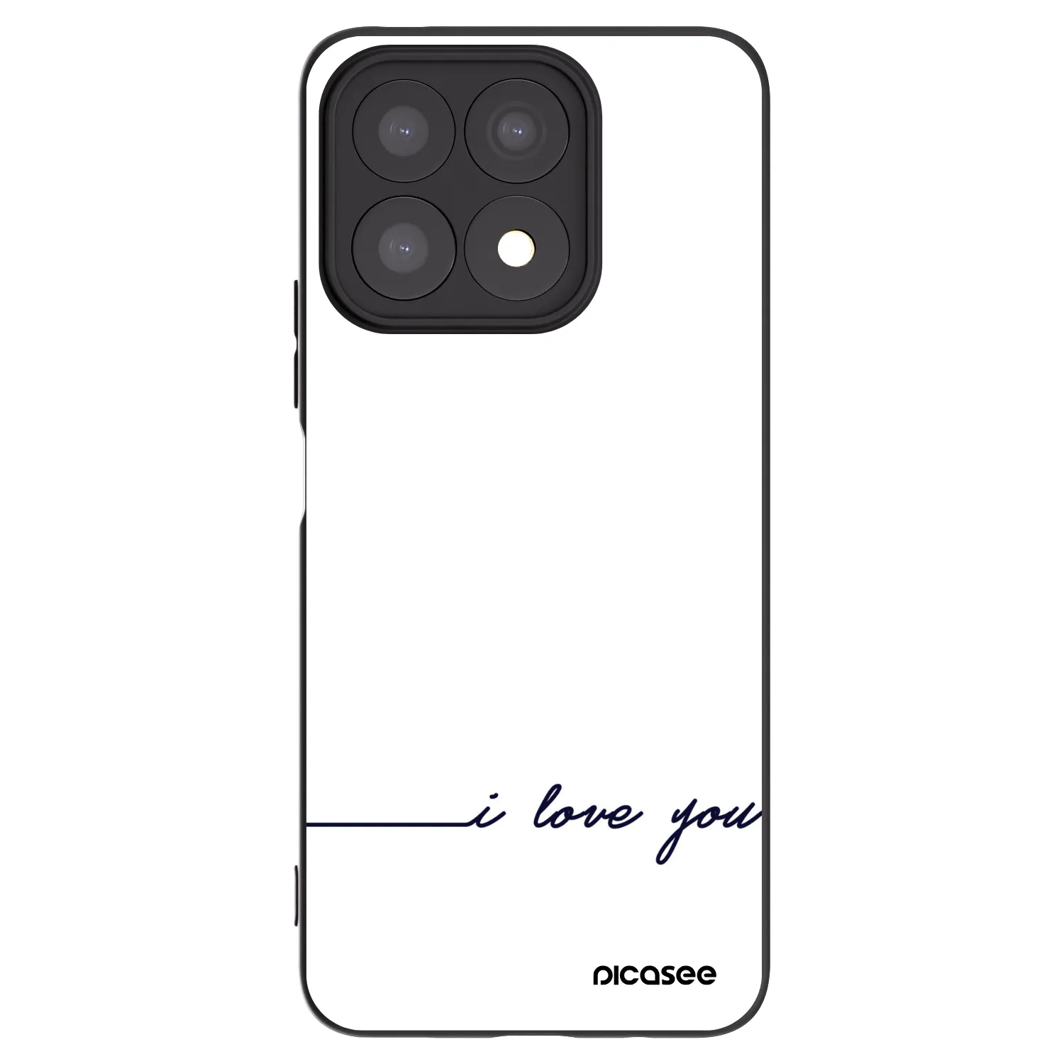 Picasee husă neagră din silicon pentru Honor X8a - I love you