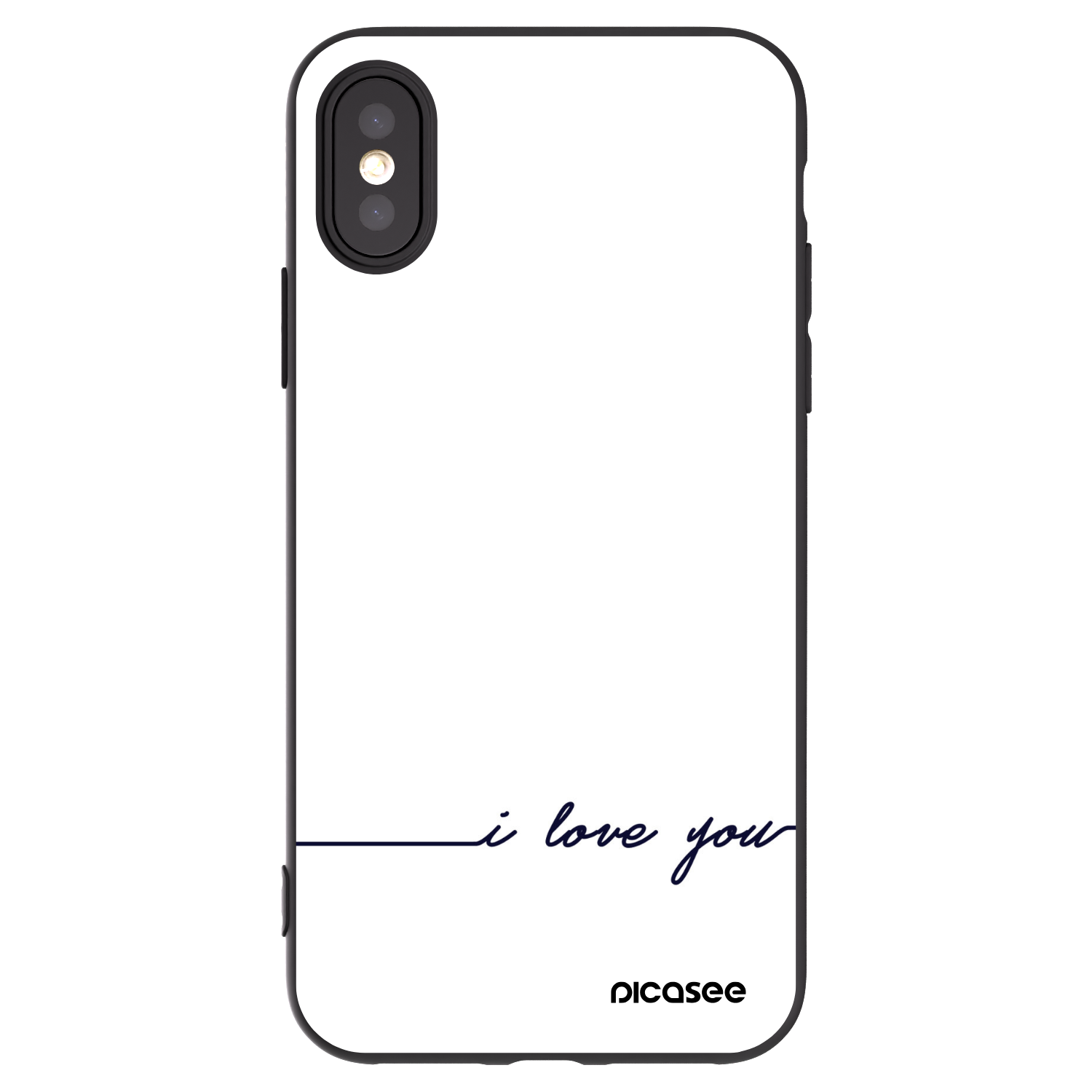 Picasee husă neagră din silicon pentru Apple iPhone X/XS - I love you