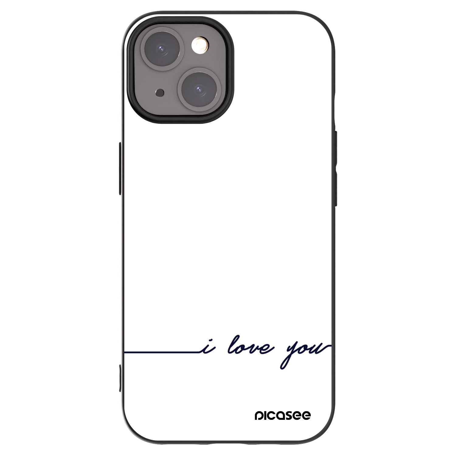 Picasee husă neagră din silicon pentru Apple iPhone 15 - I love you