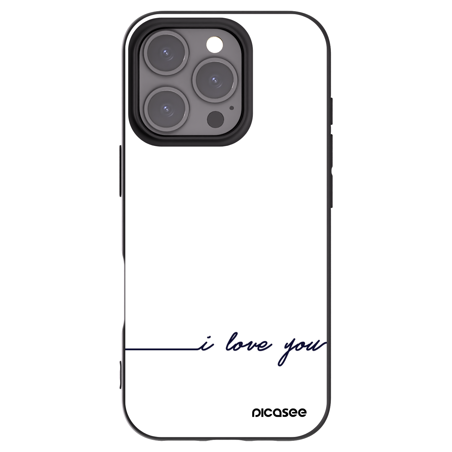 Picasee husă neagră din silicon pentru Apple iPhone 16 Pro - I love you