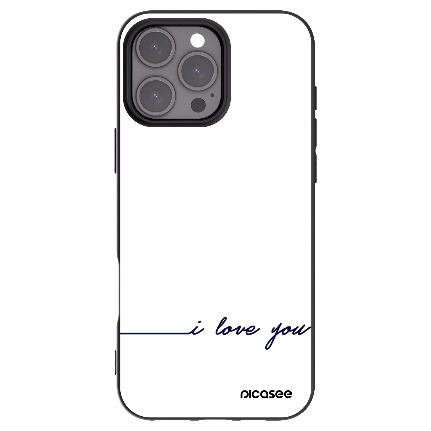 Picasee husă neagră din silicon pentru Apple iPhone 16 Pro Max - I love you