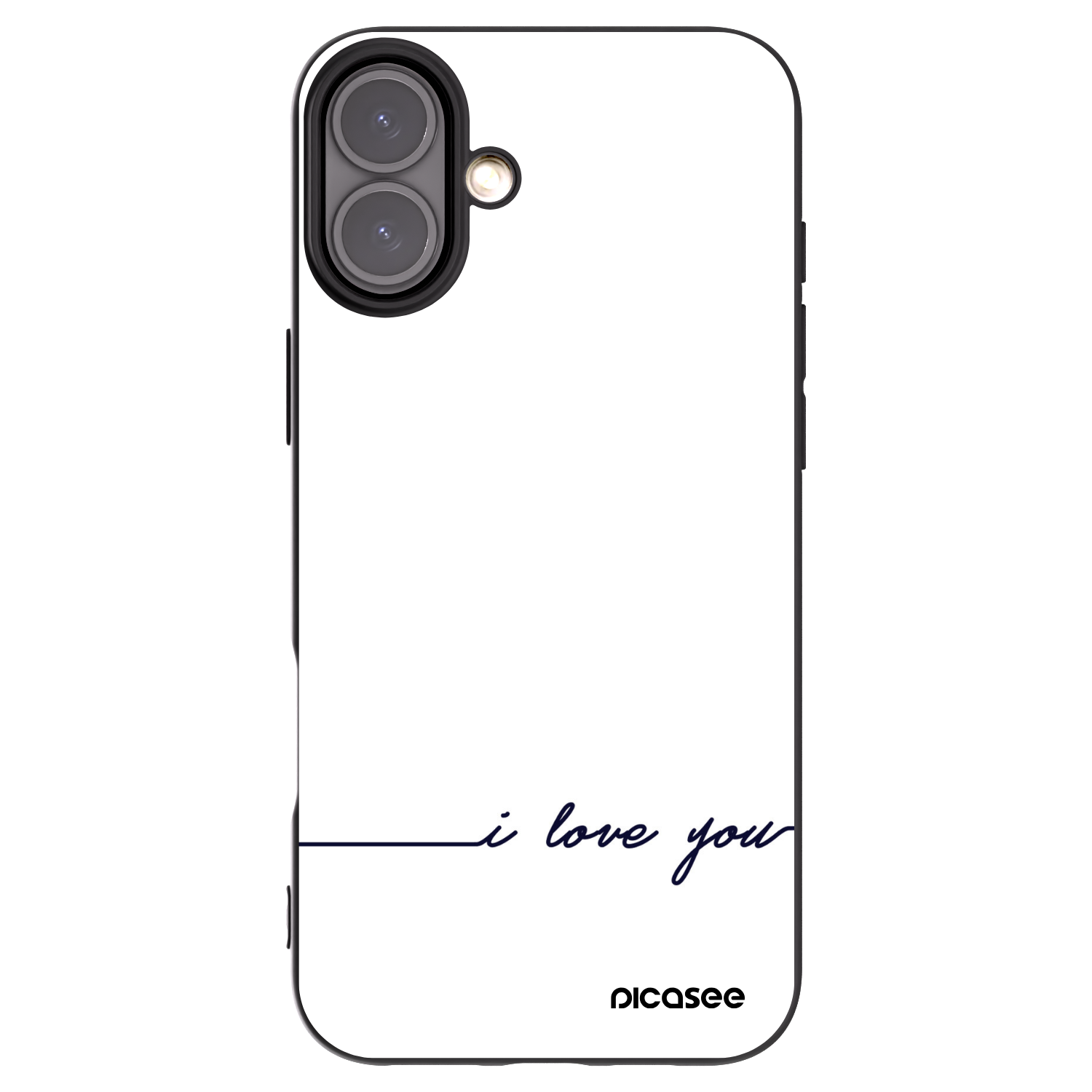 Picasee husă neagră din silicon pentru Apple iPhone 16 Plus - I love you