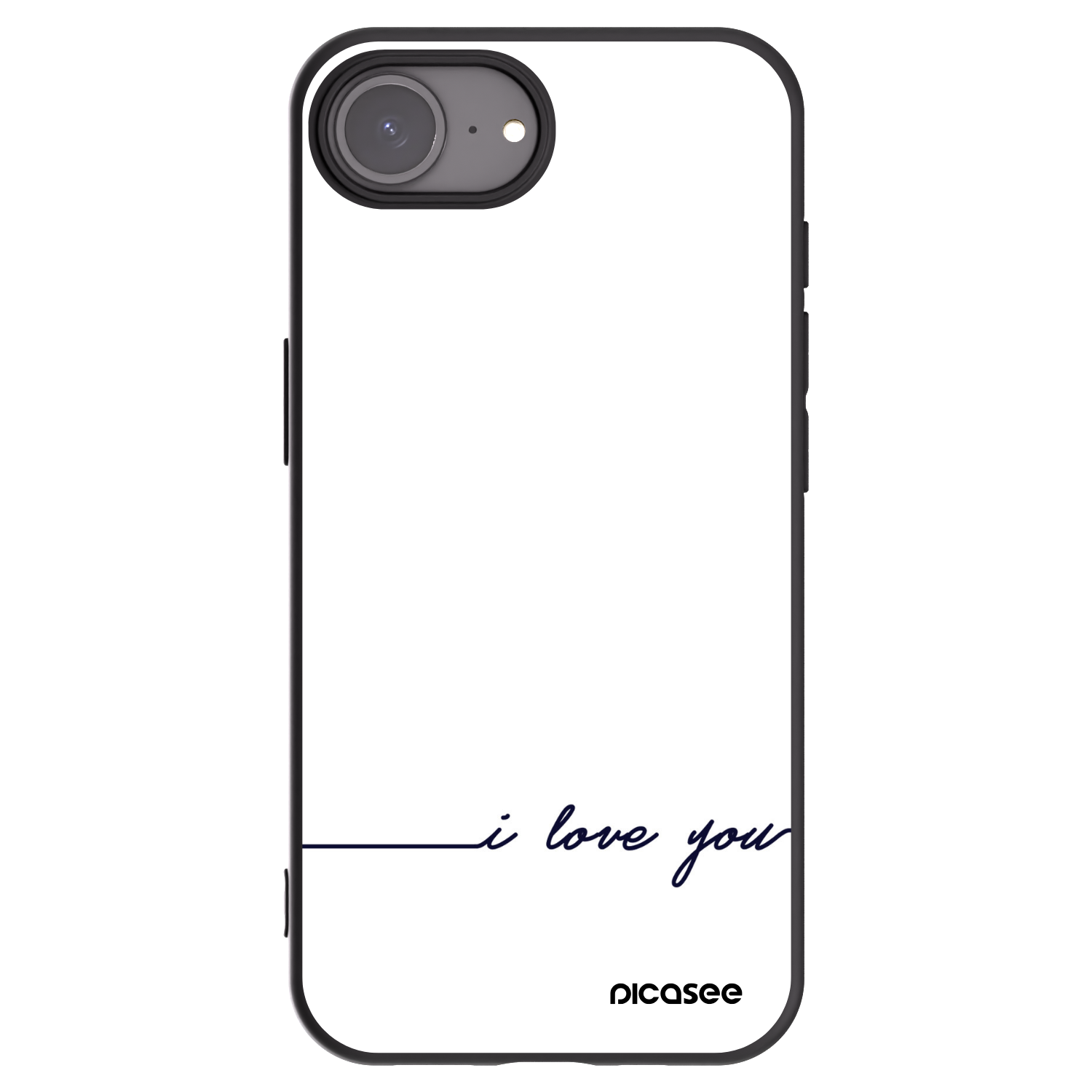 Picasee husă neagră din silicon pentru Apple iPhone 16e - I love you