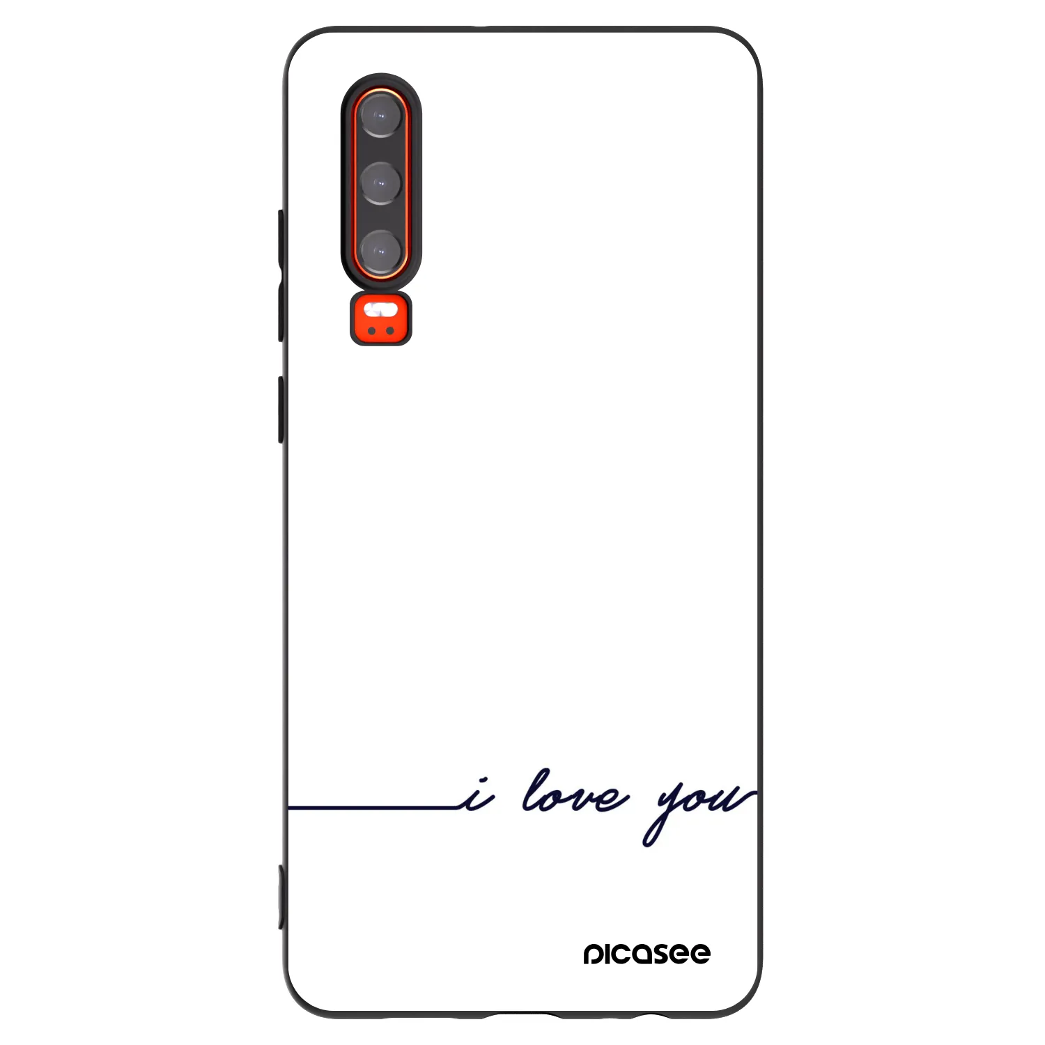 Picasee husă neagră din silicon pentru Huawei P30 - I love you