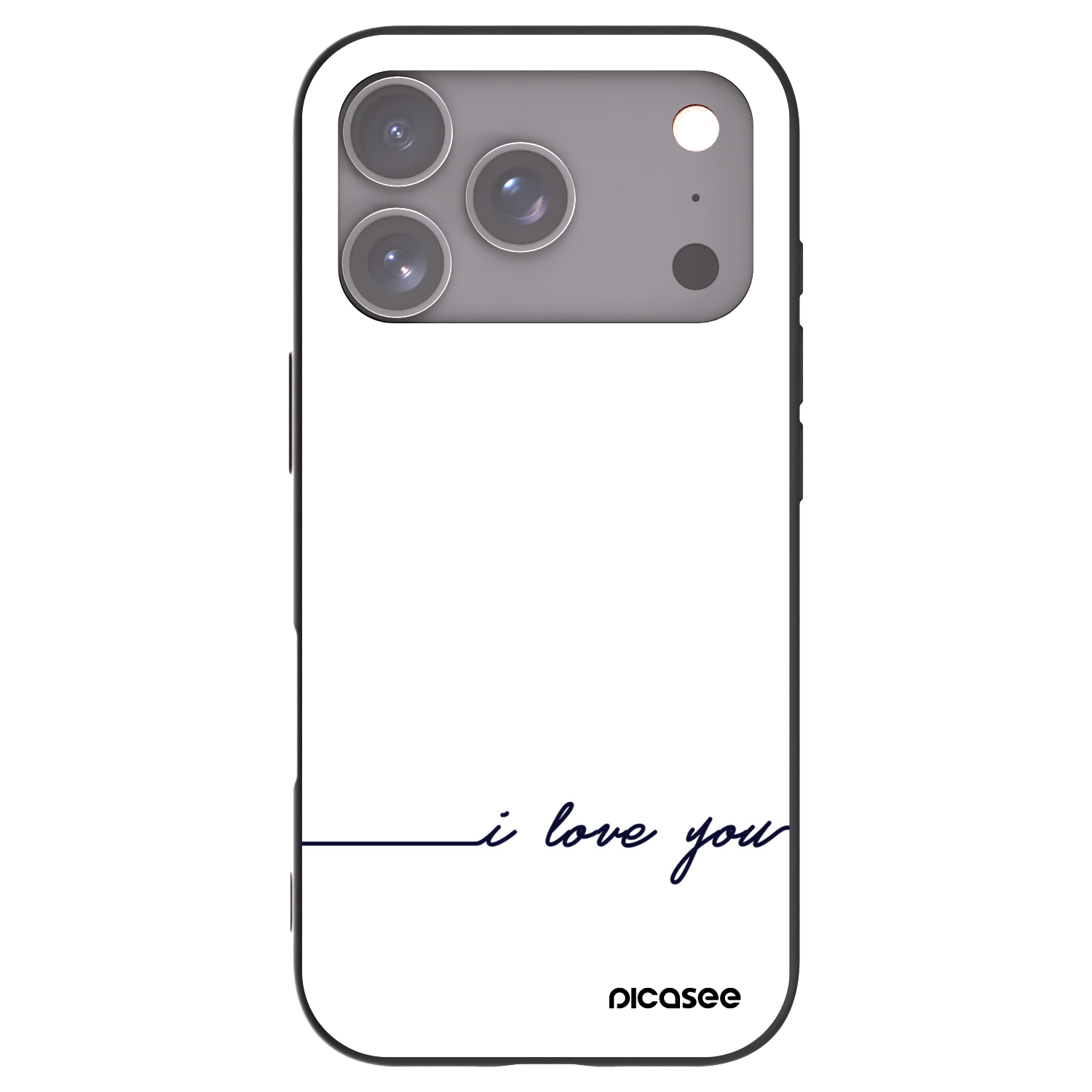 Picasee husă neagră din silicon pentru Apple iPhone 17 Pro - I love you