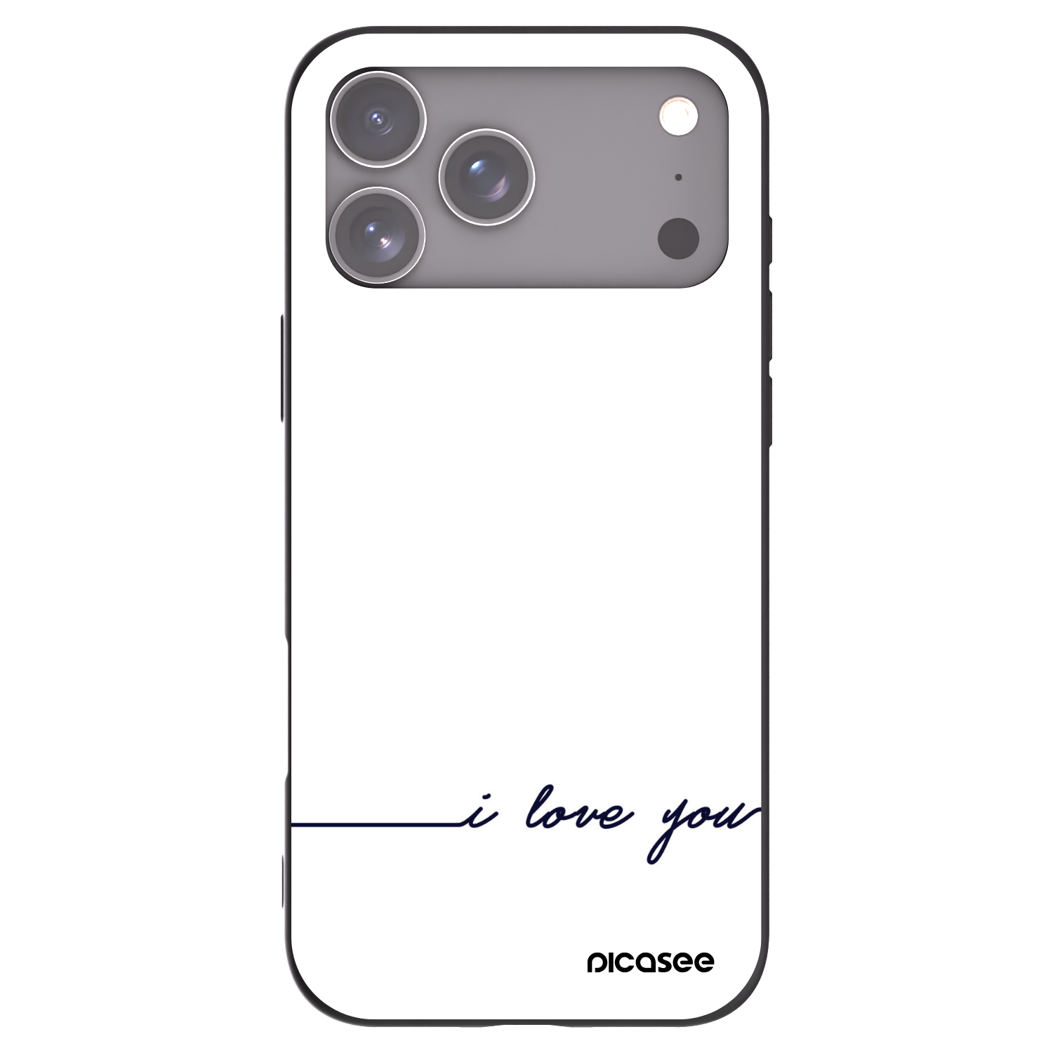 Picasee husă neagră din silicon pentru Apple iPhone 17 Pro Max - I love you