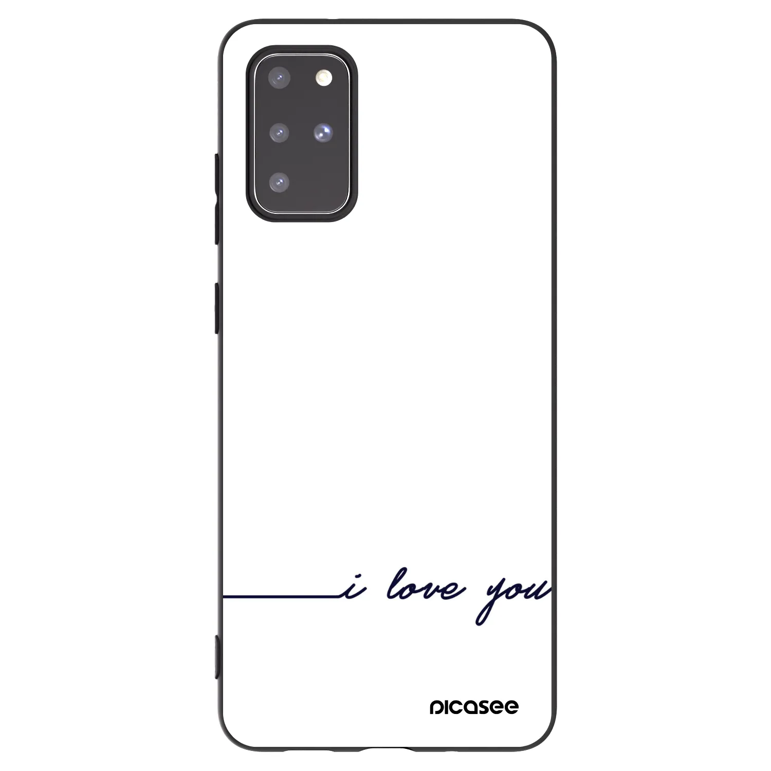Picasee husă neagră din silicon pentru Samsung Galaxy S20+ G985F - I love you