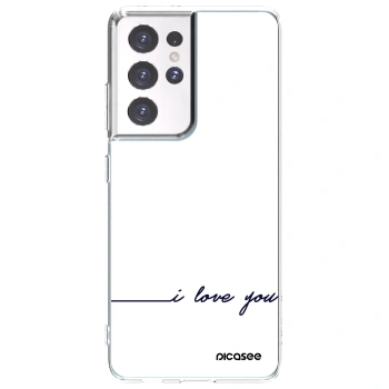 Picasee husă transparentă din silicon pentru Samsung Galaxy S21 Ultra 5G G998B - I love you