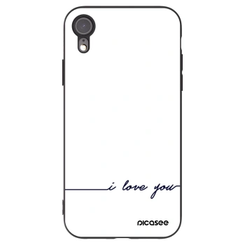 Picasee husă neagră din silicon pentru Apple iPhone XR - I love you