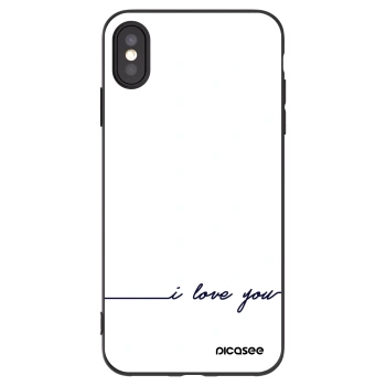 Picasee husă neagră din silicon pentru Apple iPhone XS Max - I love you