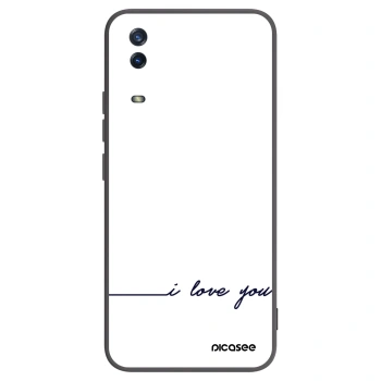 Picasee husă neagră din silicon pentru Vivo Y11s - I love you