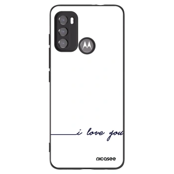 Picasee husă neagră din silicon pentru Motorola Moto G60 - I love you