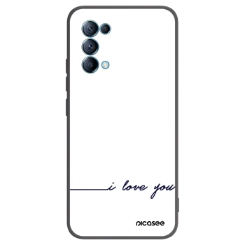 Picasee husă neagră din silicon pentru OPPO Reno 5 5G - I love you