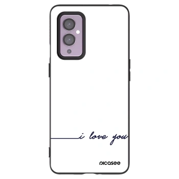 Picasee husă neagră din silicon pentru OnePlus 9 - I love you