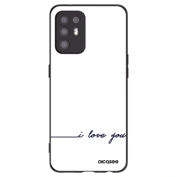Picasee husă neagră din silicon pentru OPPO A94 5G - I love you