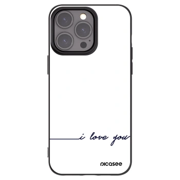 Picasee husă neagră din silicon pentru Apple iPhone 15 Pro Max - I love you