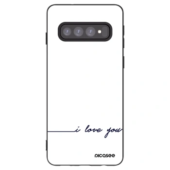 Picasee husă neagră din silicon pentru Samsung Galaxy S10 G973 - I love you