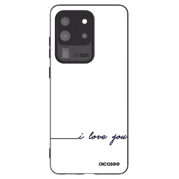 Picasee husă neagră din silicon pentru Samsung Galaxy S20 Ultra 5G G988F - I love you