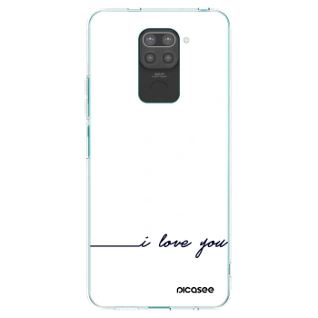 Picasee husă neagră din silicon pentru Xiaomi Redmi Note 9 - I love you