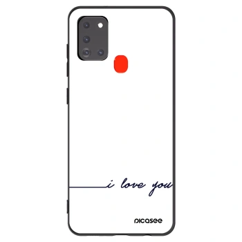 Picasee husă neagră din silicon pentru Samsung Galaxy A21s - I love you