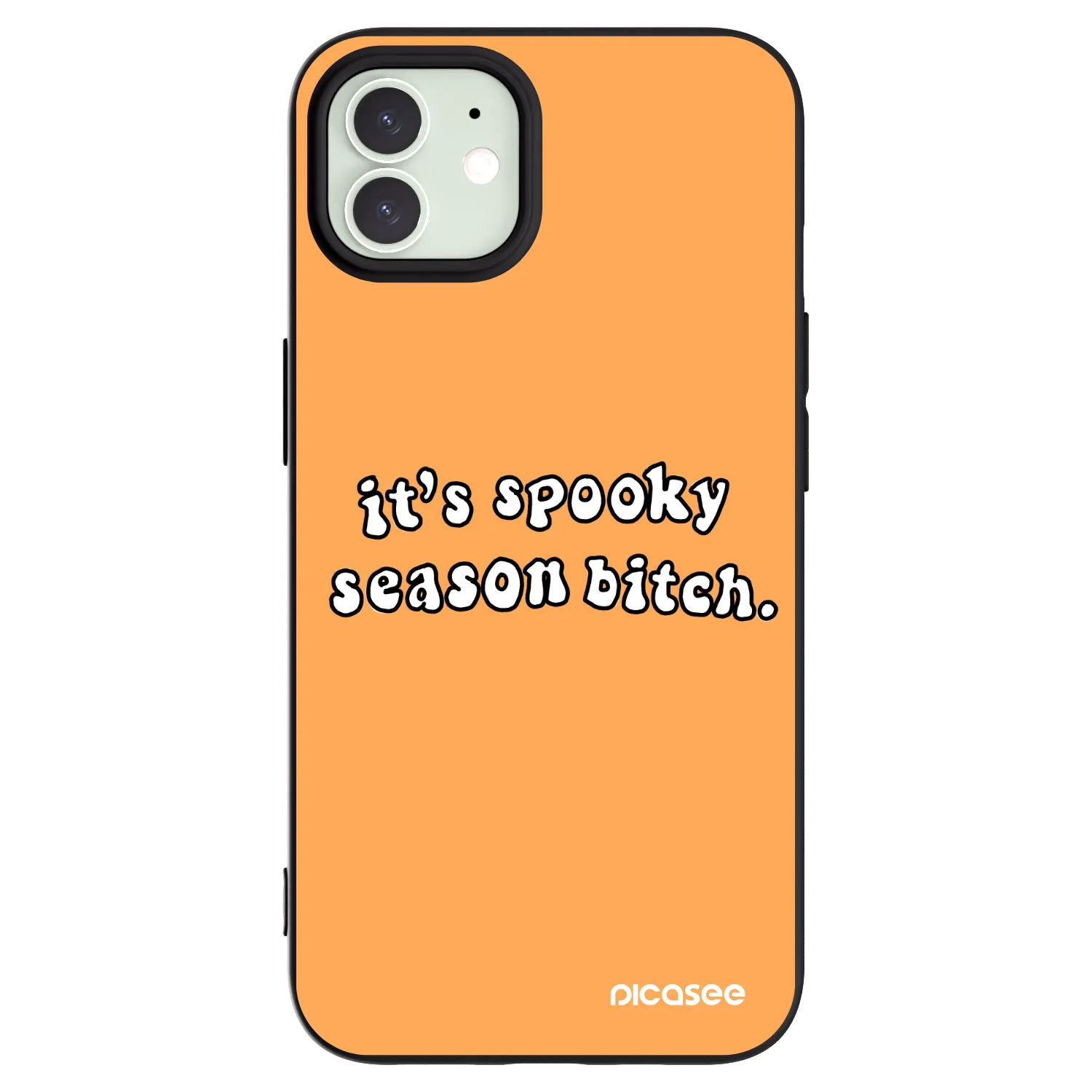 Picasee husă neagră din silicon pentru Apple iPhone 12 - Spooky season