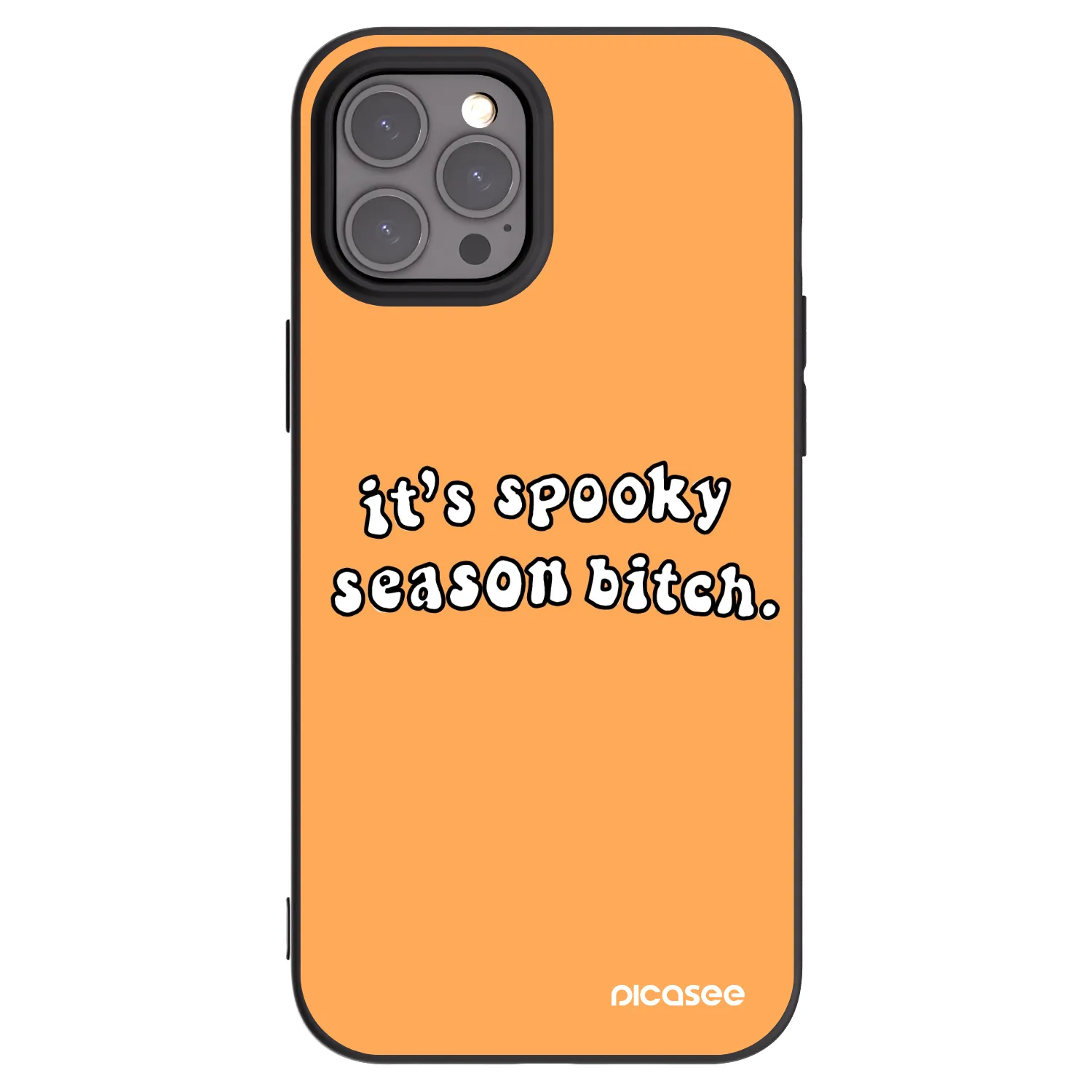 Picasee husă neagră din silicon pentru Apple iPhone 12 Pro Max - Spooky season