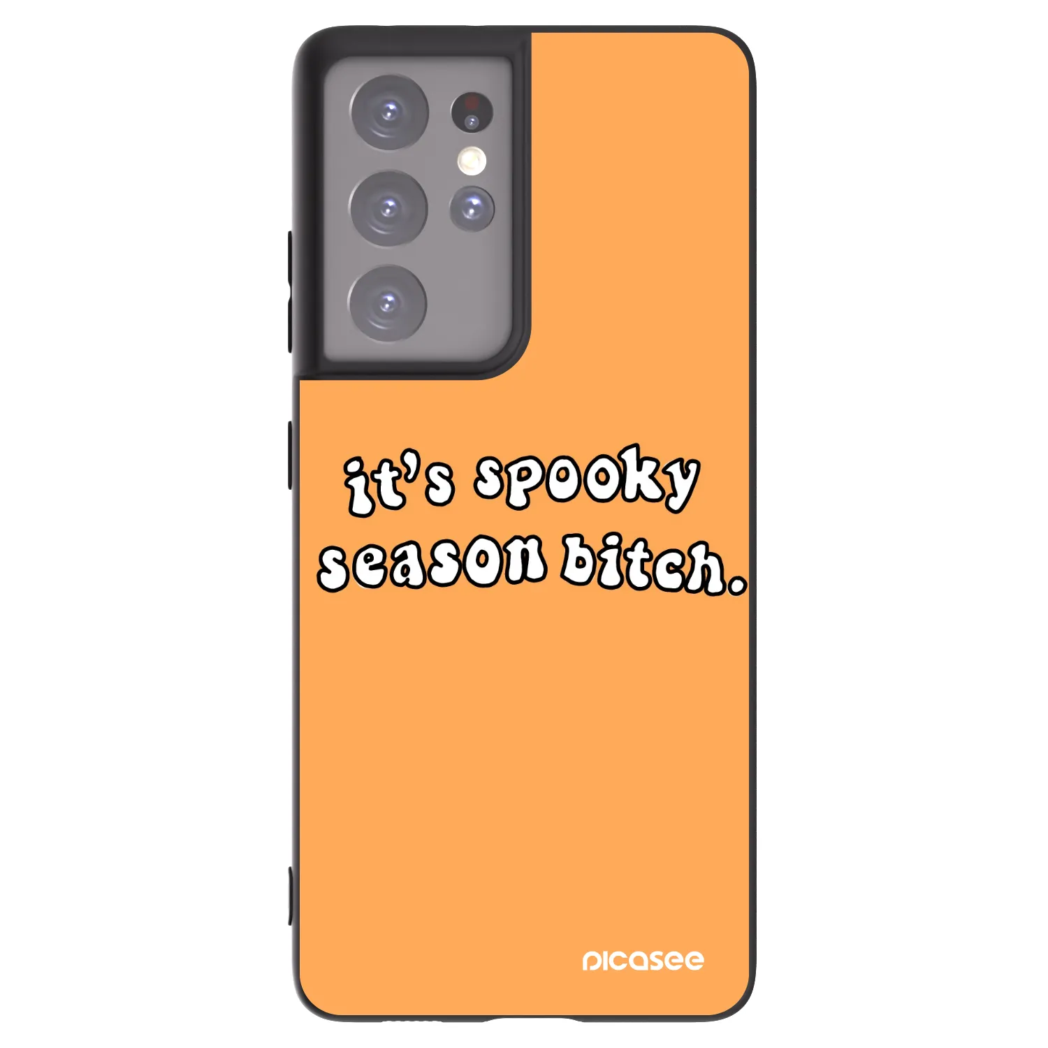 Picasee husă neagră din silicon pentru Samsung Galaxy S21 Ultra 5G G998B - Spooky season