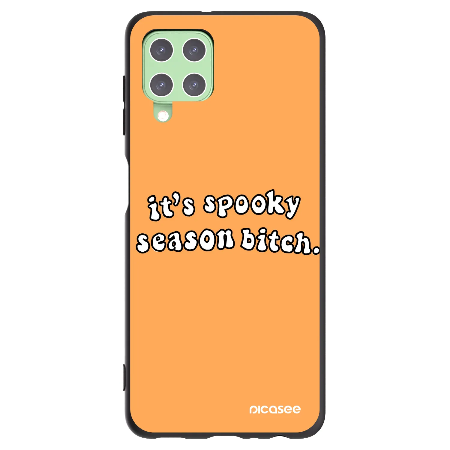 Picasee husă neagră din silicon pentru Samsung Galaxy A22 A225F 4G - Spooky season
