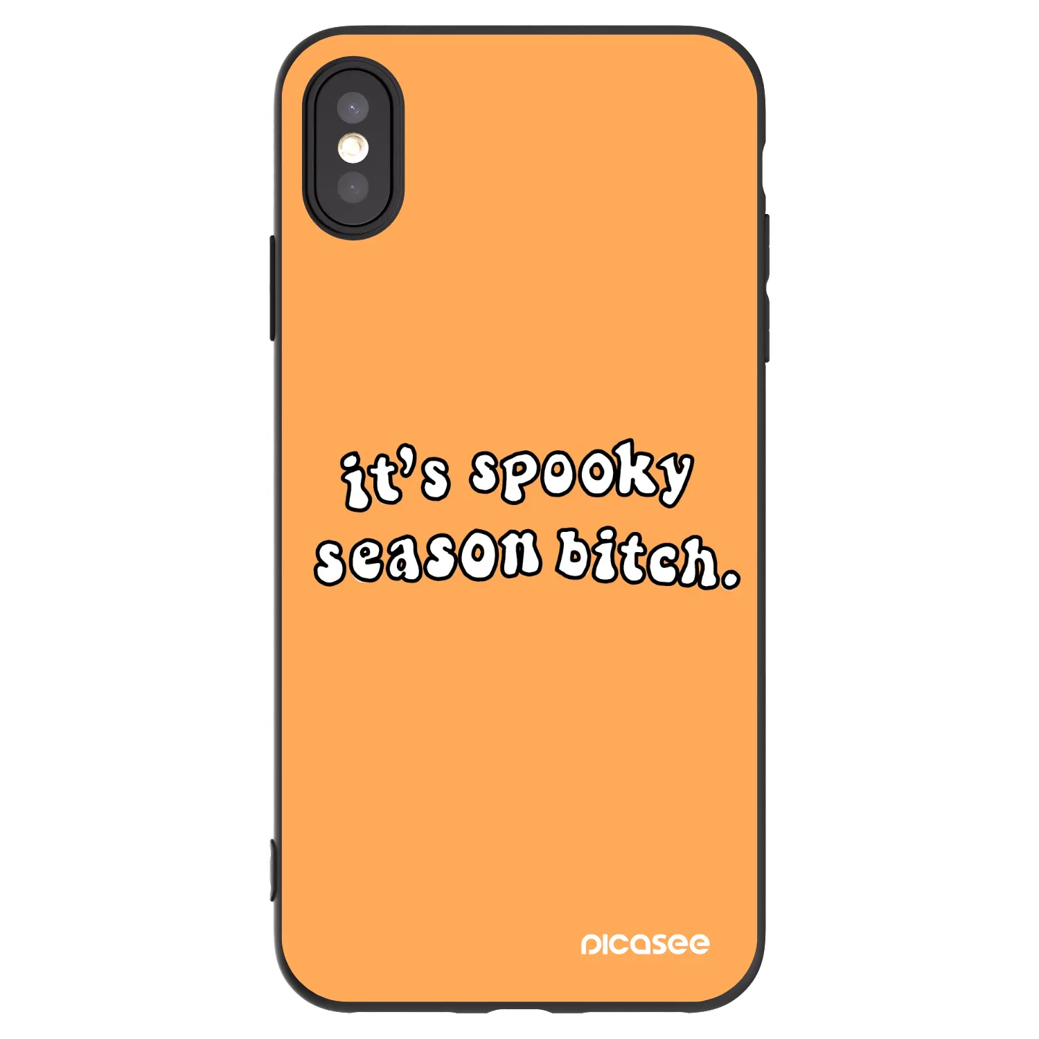 Picasee husă neagră din silicon pentru Apple iPhone XS Max - Spooky season