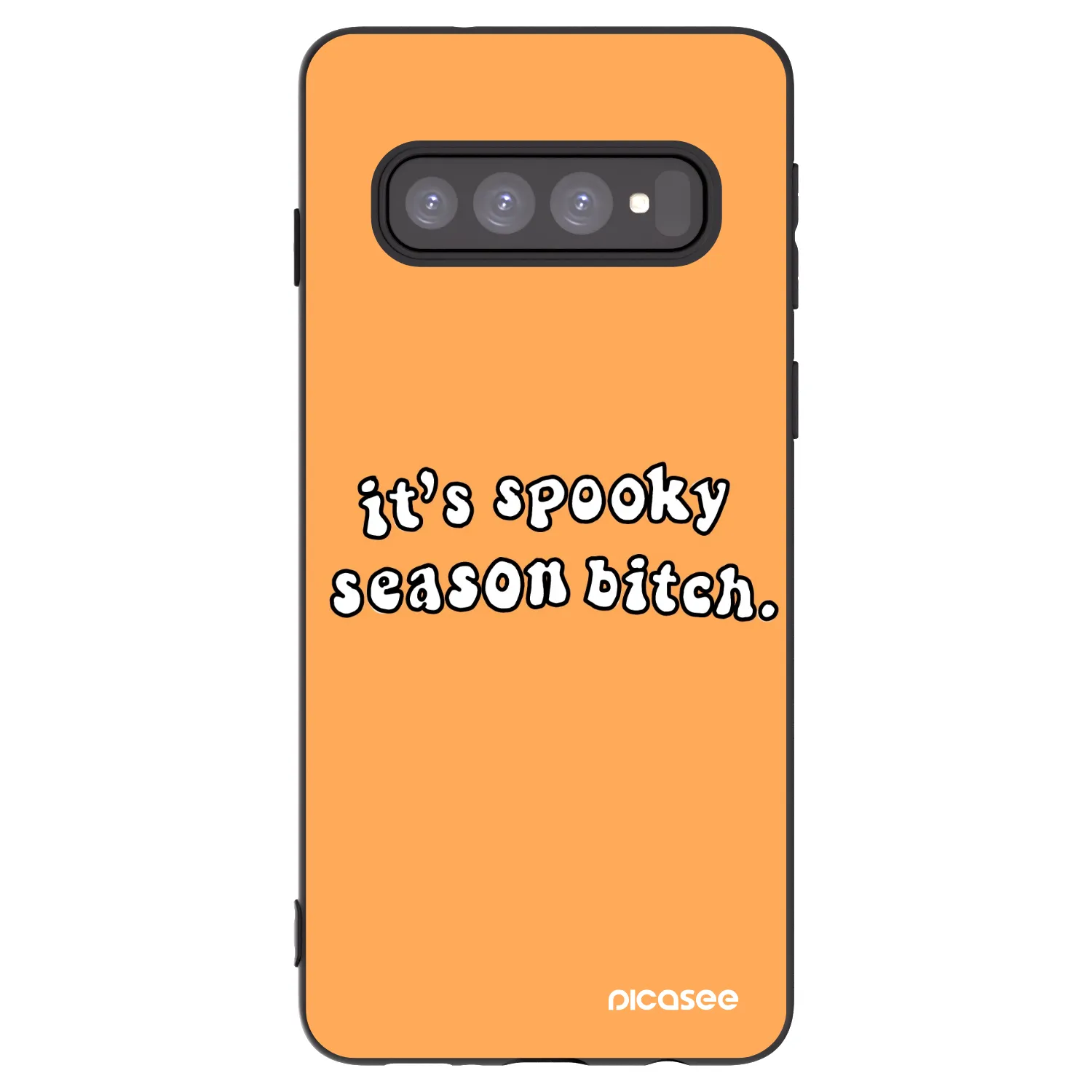 Picasee husă neagră din silicon pentru Samsung Galaxy S10 G973 - Spooky season