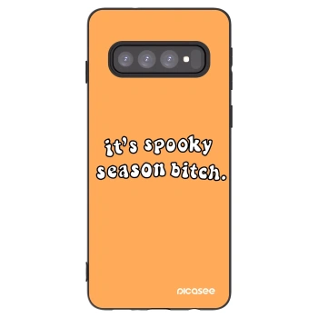 Picasee husă neagră din silicon pentru Samsung Galaxy S10 G973 - Spooky season