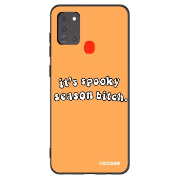 Picasee husă neagră din silicon pentru Samsung Galaxy A21s - Spooky season