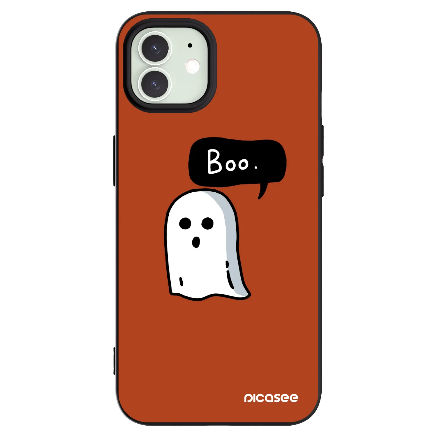Picasee husă neagră din silicon pentru Apple iPhone 12 - Boo