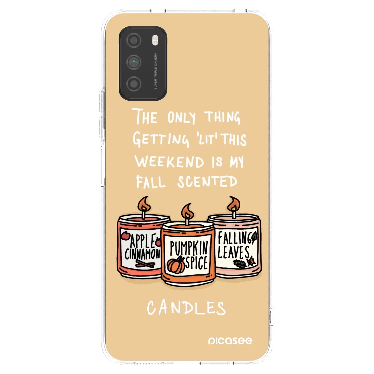 Picasee husă transparentă din silicon pentru Xiaomi Poco M3 - Candles