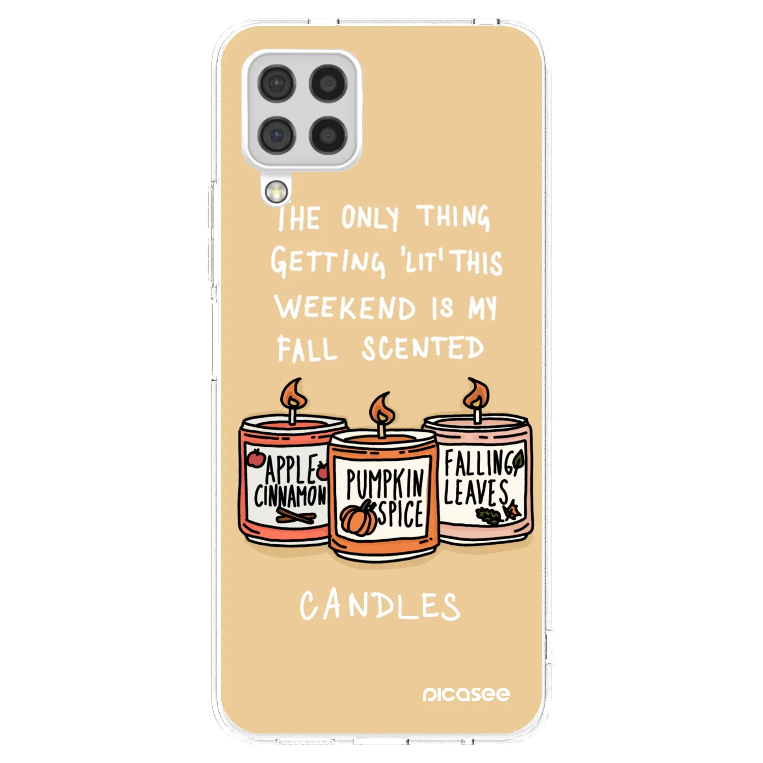 Picasee husă transparentă din silicon pentru Samsung Galaxy A22 A225F 4G - Candles
