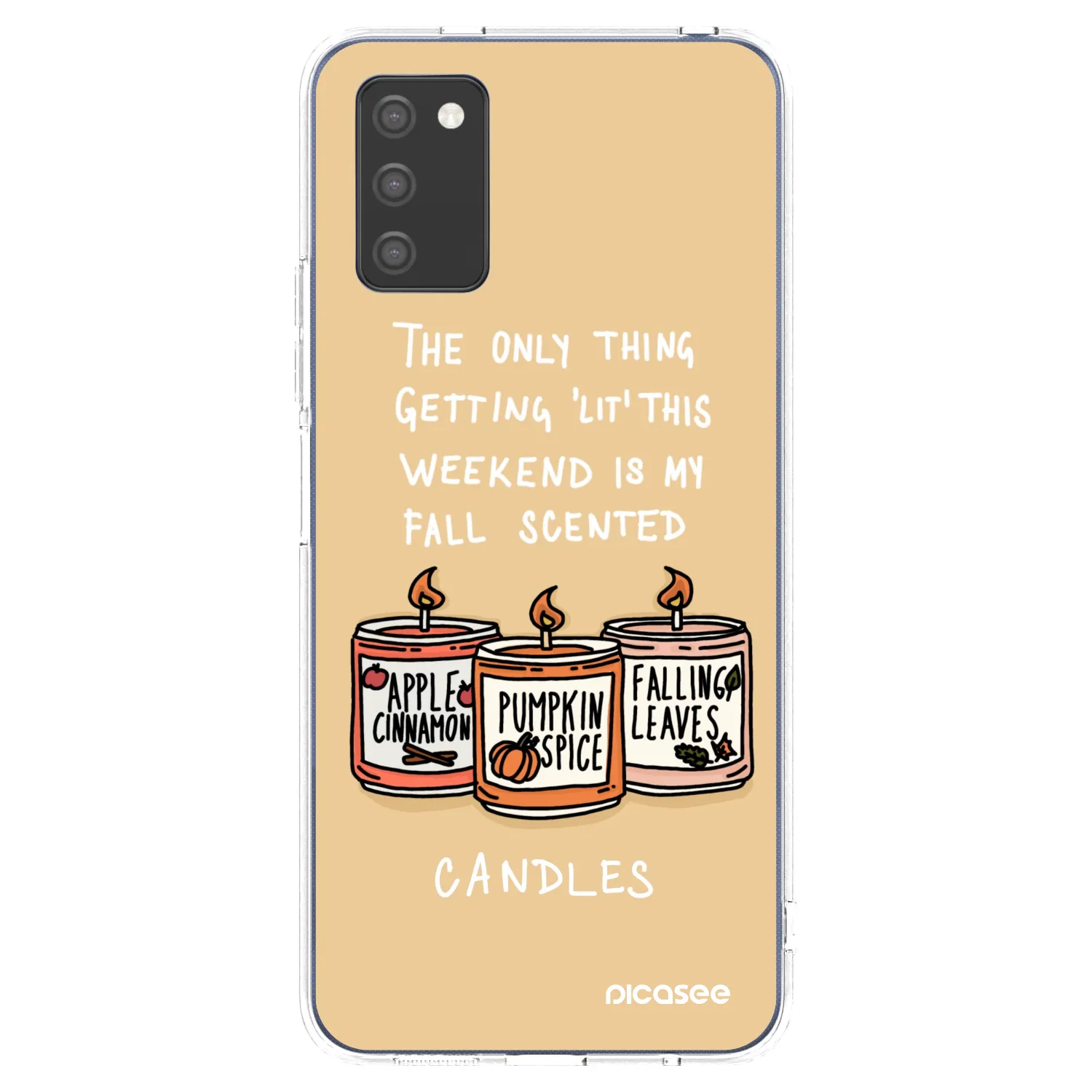 Picasee husă transparentă din silicon pentru Samsung Galaxy A03s A037G - Candles