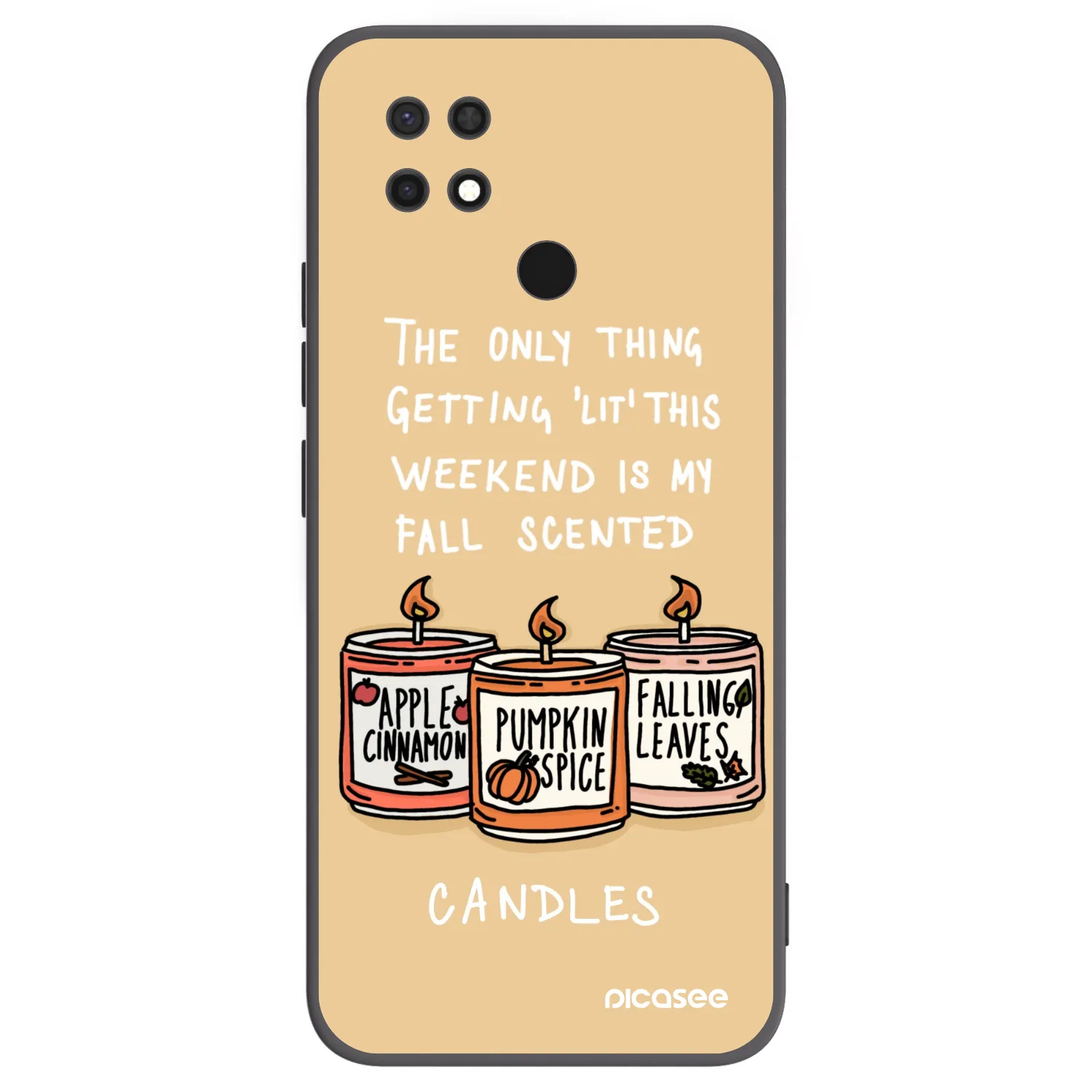 Picasee husă neagră din silicon pentru Xiaomi Redmi 10C - Candles
