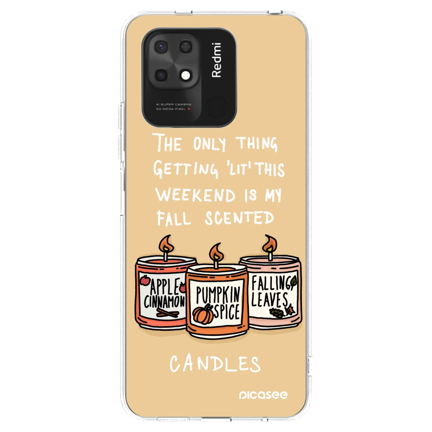 Picasee husă transparentă din silicon pentru Xiaomi Redmi 10C - Candles